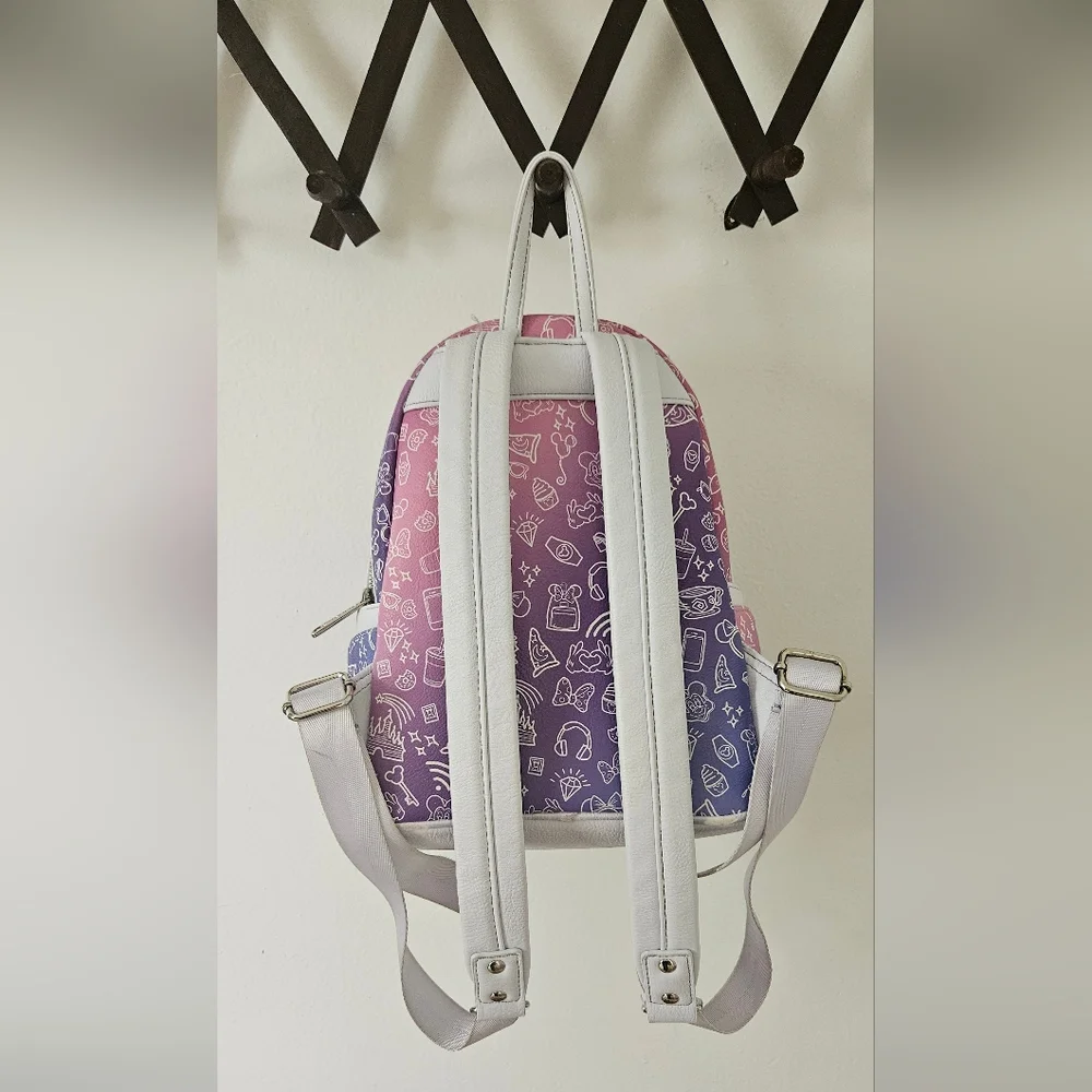Disney Lounge Fly Pink Purple Ombre Icons Mini Backpack
